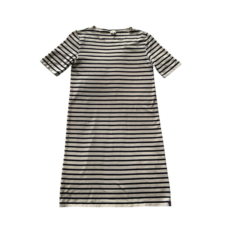 Kule The Tee Dress in Cream & Navy‎ Nautical Coastal Striped Wmn’s XS